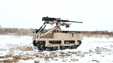 Un robot ucrainean cu mitralieră a ținut poziția pe front mai mult de o lună, înlocuind infanteria