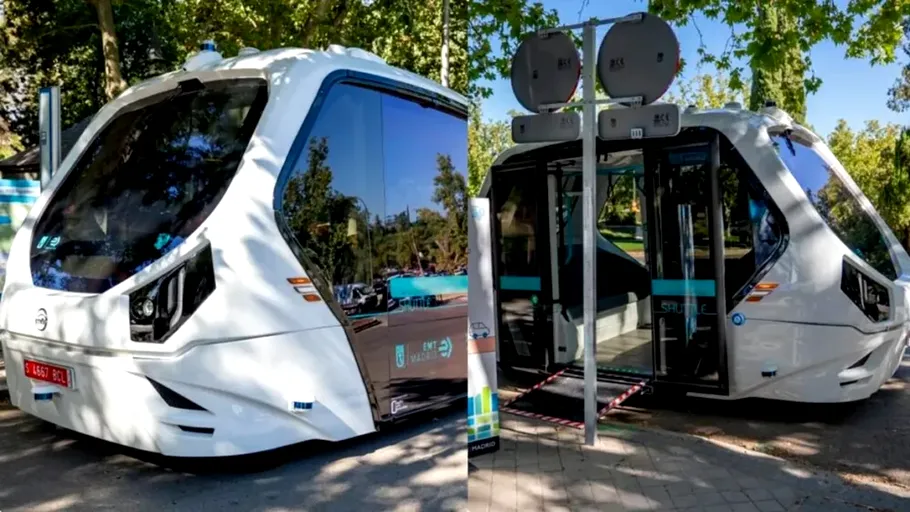 Fără șofer, dar 100% sigur. Microbuzul autonom testat în Madrid