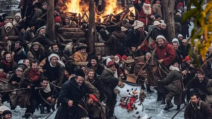 Un mural de Crăciun generat de AI șochează trecătorii. Oameni deformați și câini cu cioc bagă privitorii în sperieți