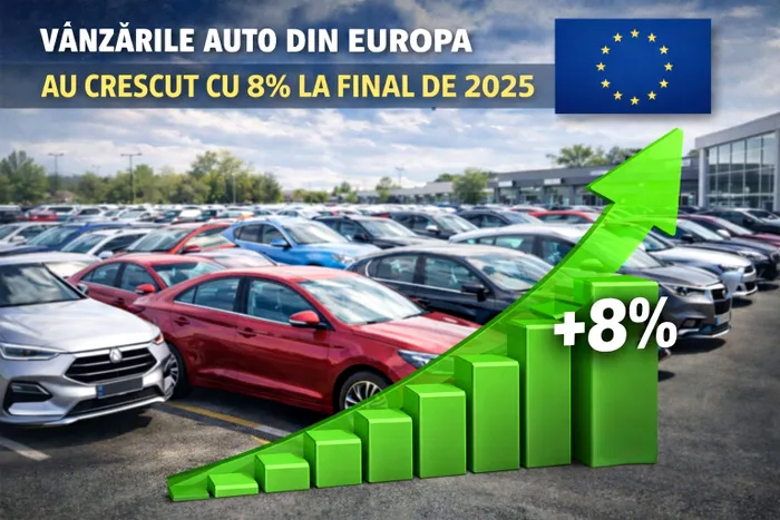 Vânzările auto din Europa au crescut cu 8% la final de 2025