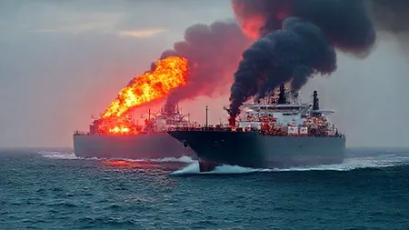 Două petroliere parte din flota fantomă a lui Putin au explodat în Marea Neagră