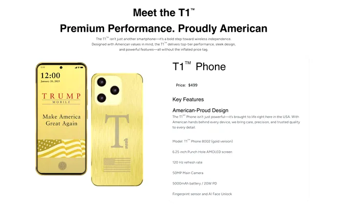 Trump Organization elimină eticheta „Made in the USA” pentru noul smartphone T1