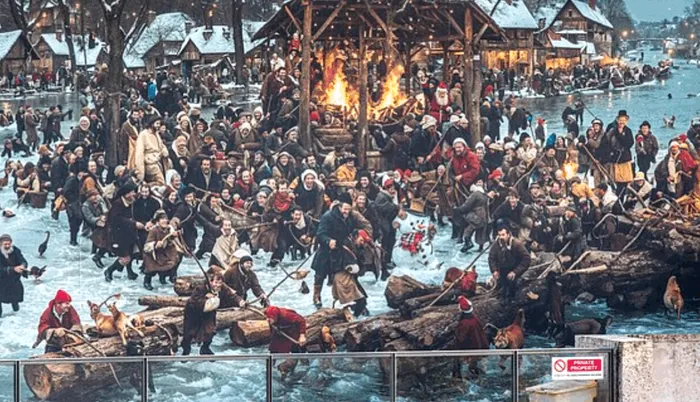 Un mural de Crăciun generat de AI șochează trecătorii. Foto: Daily Mail