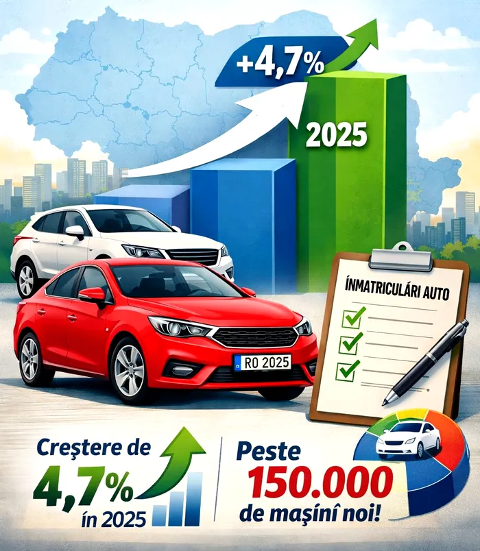 Înmatriculările de mașini noi în 2025, în creștere de aproape 5%
