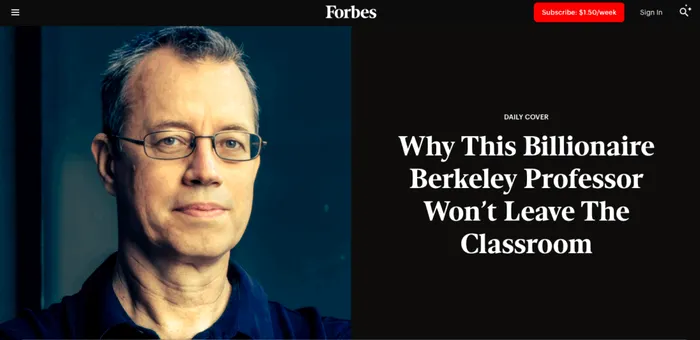 Prezentarea dedicată în ediția americană a revistei Forbes